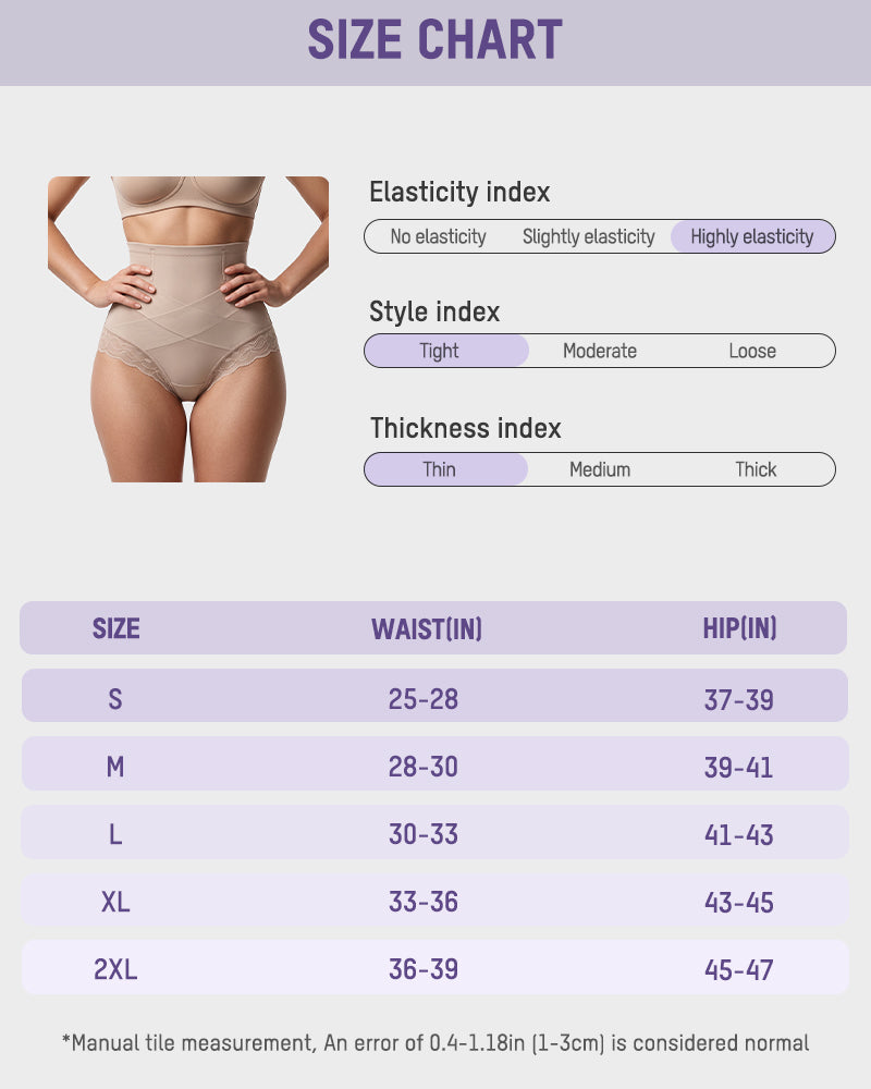 High-Waisted Crisscross Tummy-Control Butt-Lift Briefs(3 Pack)