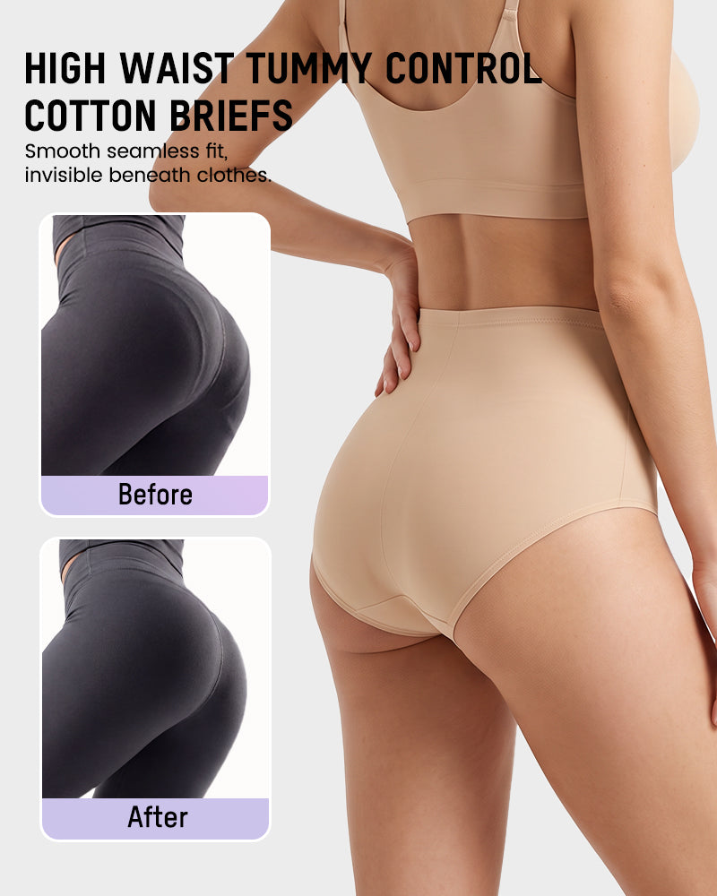 High Waist Tummy Control Cotton Briefs Multipack