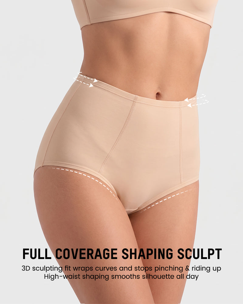 High Waist Tummy Control Cotton Briefs Multipack