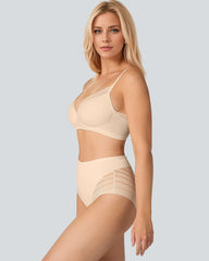 Seamless Breathable Lace Mid-Rise Panties