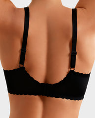 Lace Scalloped Wireless Seamless Push-Up Bra