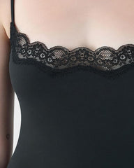 Lace Trim Sculpting Thong Bodysuit
