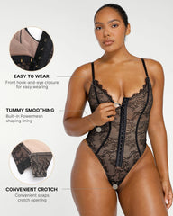 SheCurve® Lace Glamour Flawless Fit Thong Bodysuit