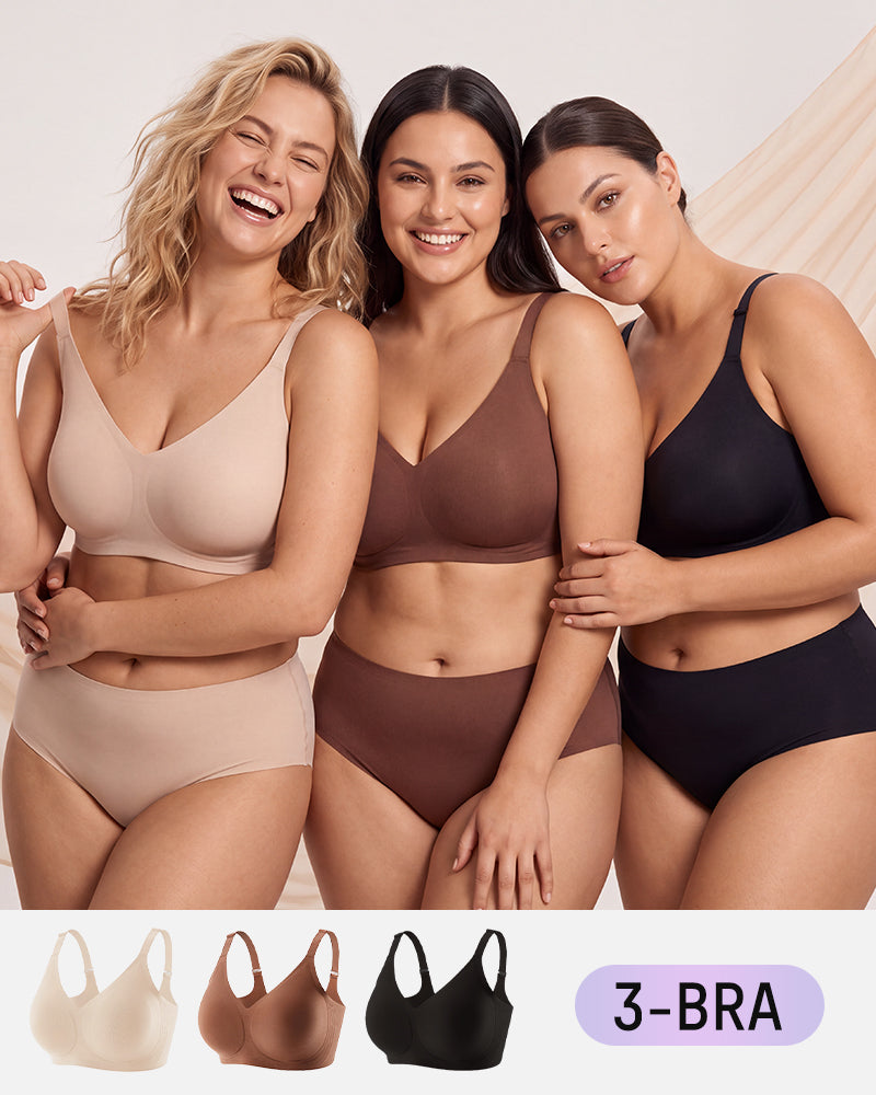Lifting Wire-Free Antibacterial Jelly Bra Multipack