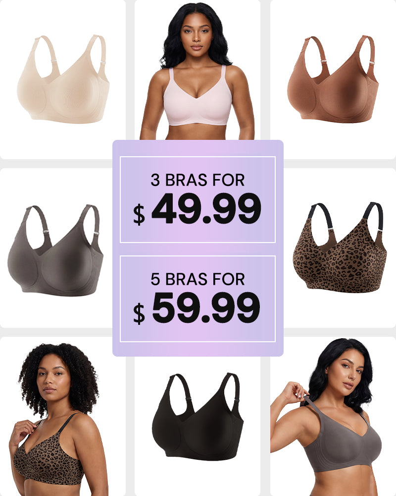 Lifting Wire-Free Antibacterial Jelly Bra Multipack