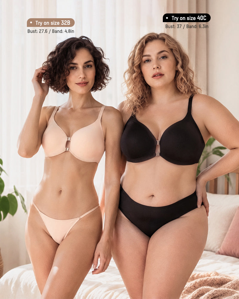 Magnetic Front-Closure Lace Racerback Bra