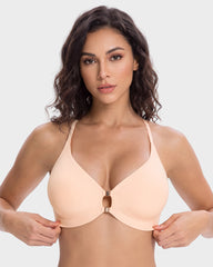 Magnetic Front-Closure Lace Racerback Bra
