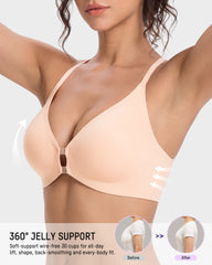 Magnetic Front-Closure Lace Racerback Bra