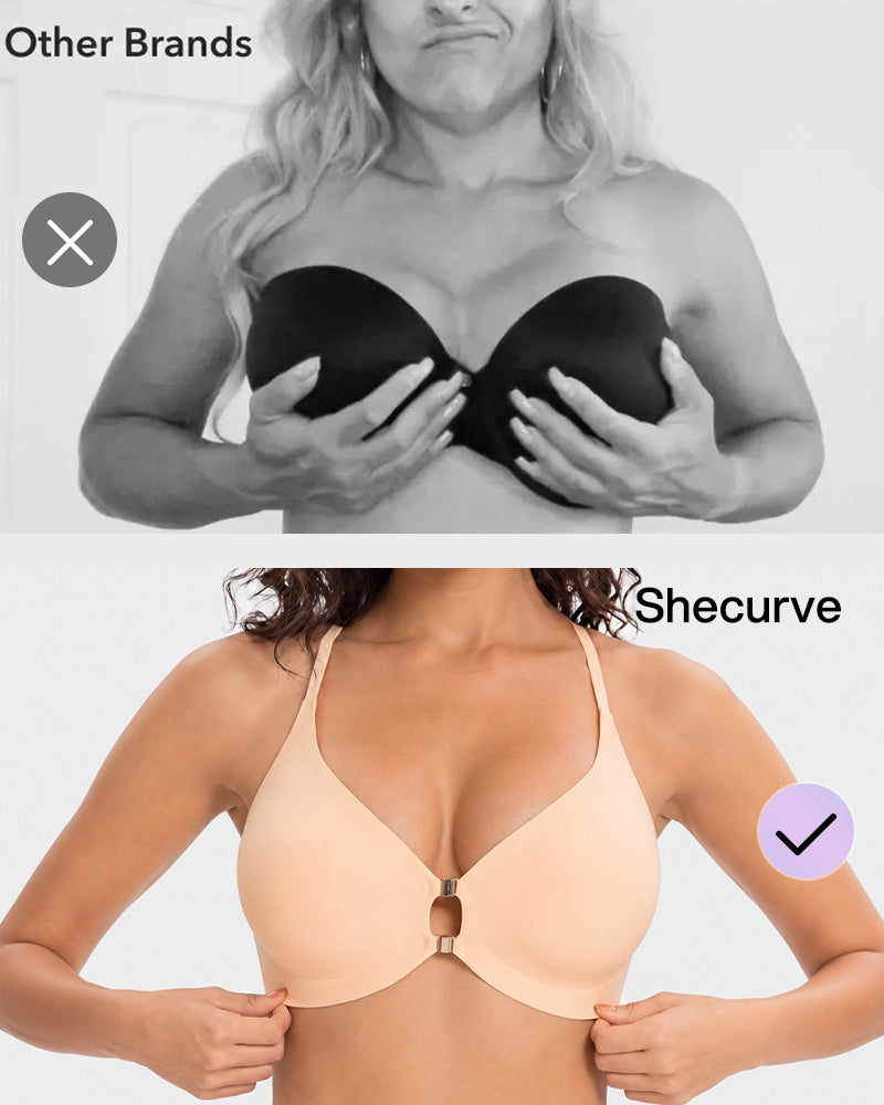 Magnetic Front-Closure Lace Racerback Bra