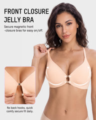 Magnetic Front-Closure Lace Racerback Bra