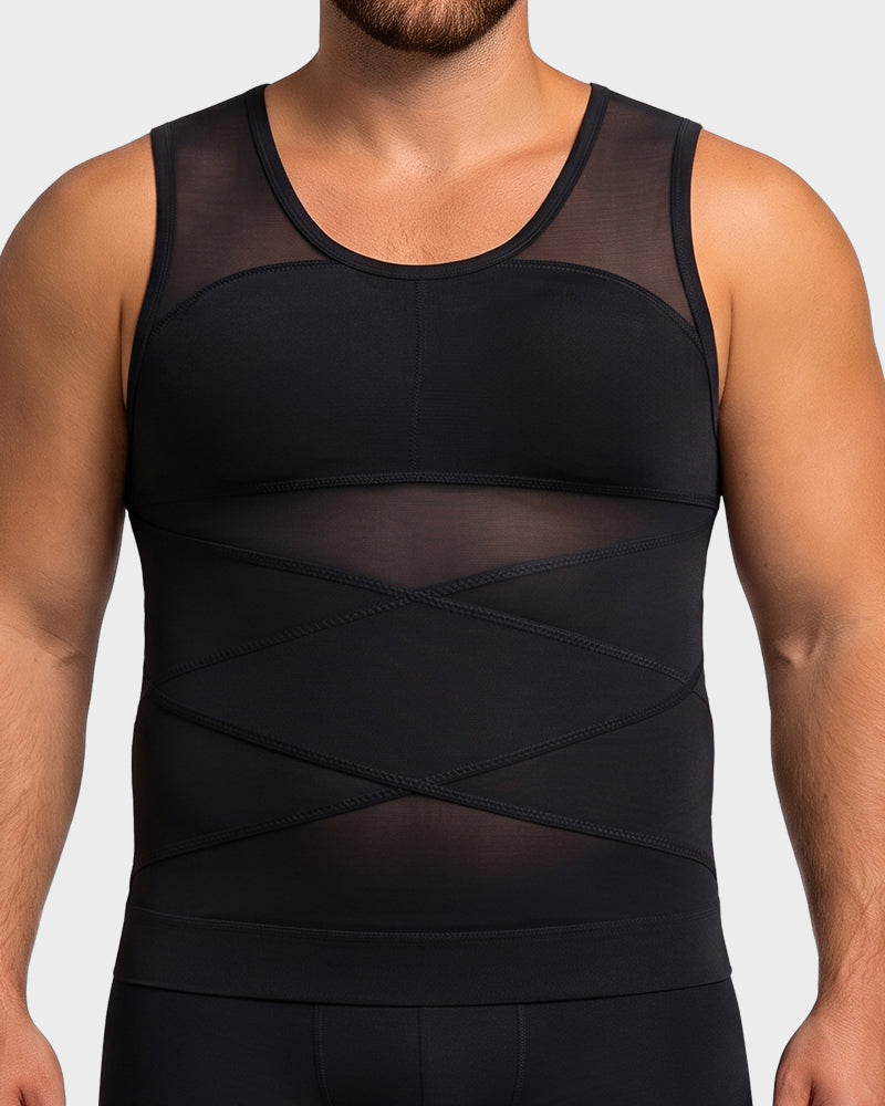 Men's Chest-Smoothing Tummy Control Compression Tank