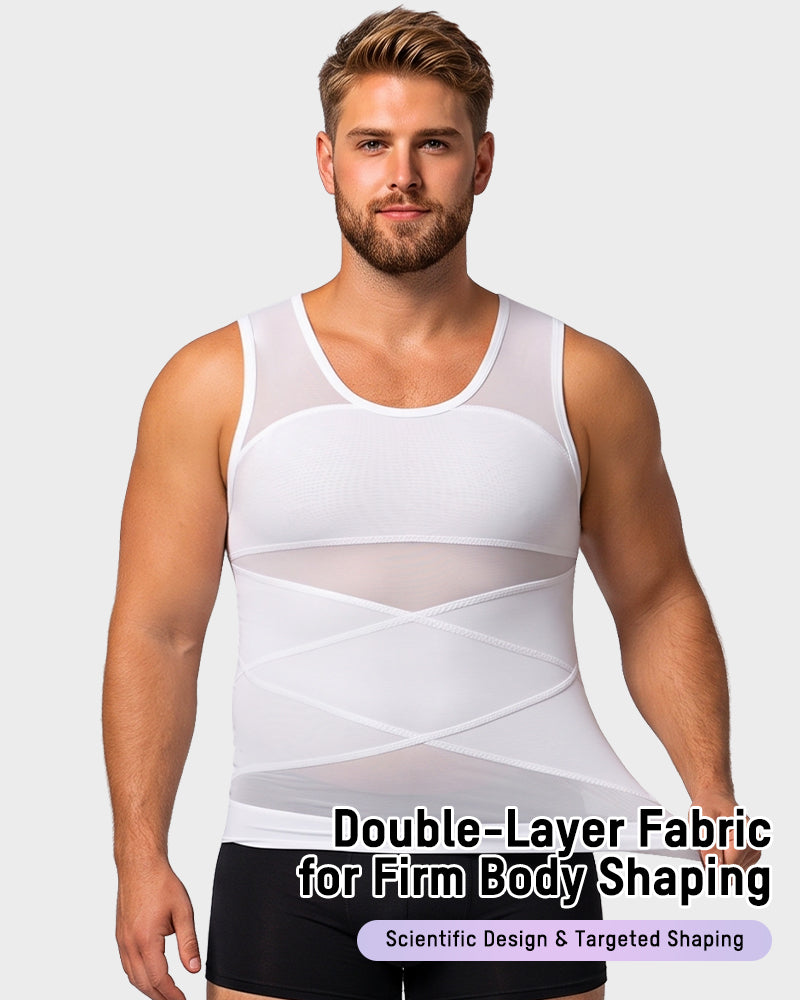Men's Chest-Smoothing Tummy Control Compression Tank