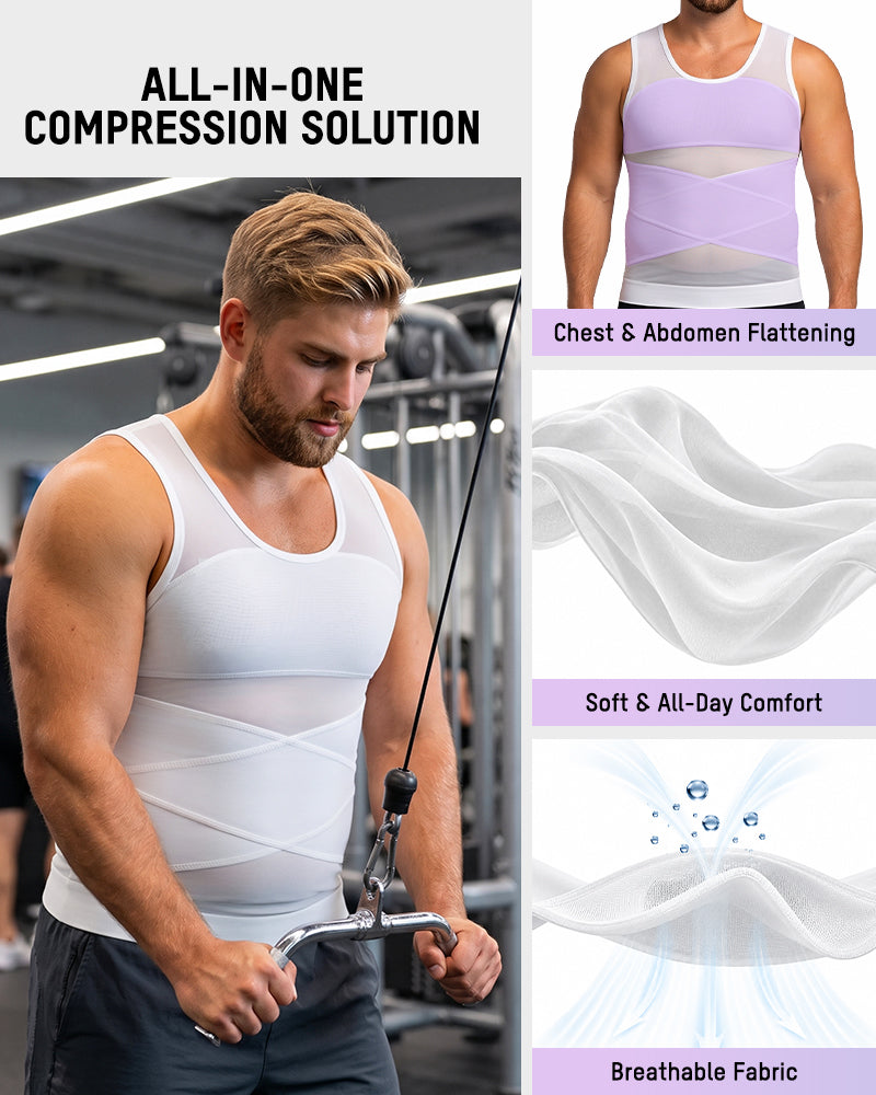 Men's Chest-Smoothing Tummy Control Compression Tank