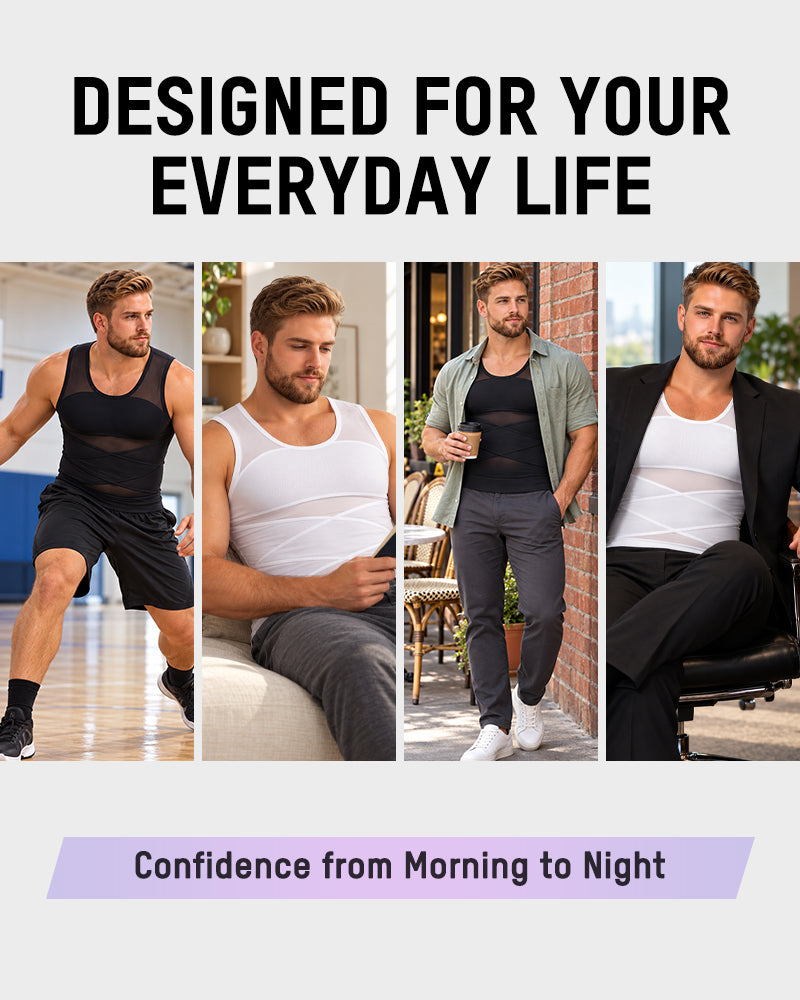 Men's Chest-Smoothing Tummy Control Compression Tank