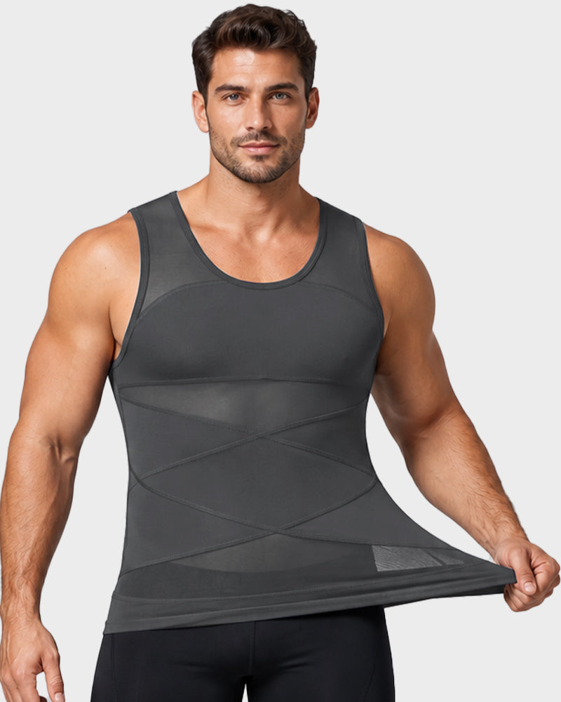 Men's Chest-Smoothing Tummy Control Compression Tank