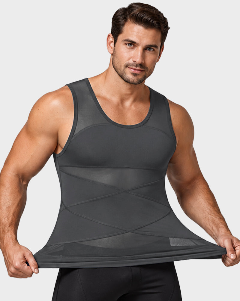 Men's Chest-Smoothing Tummy Control Compression Tank