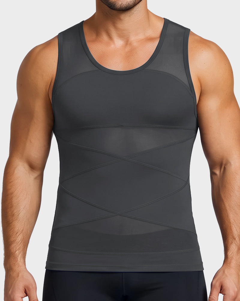 Men's Chest-Smoothing Tummy Control Compression Tank