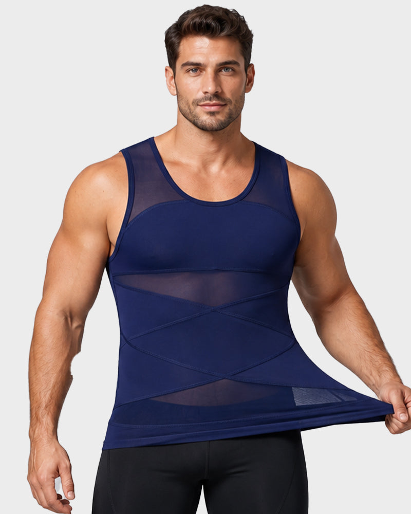 Men's Chest-Smoothing Tummy Control Compression Tank