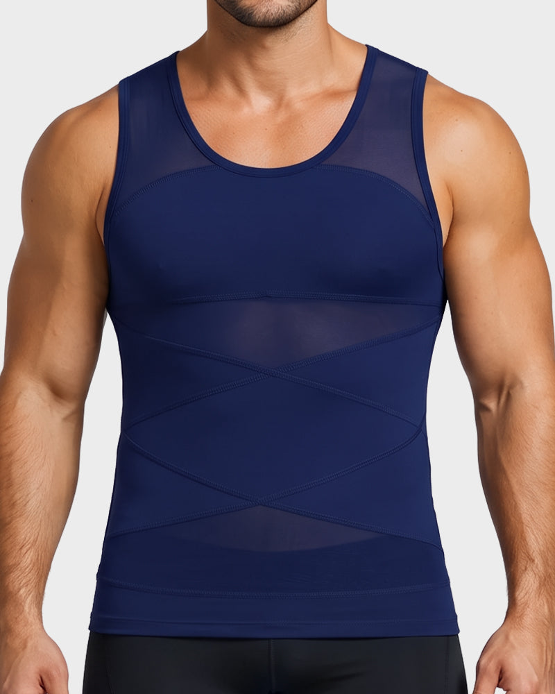 Men's Chest-Smoothing Tummy Control Compression Tank