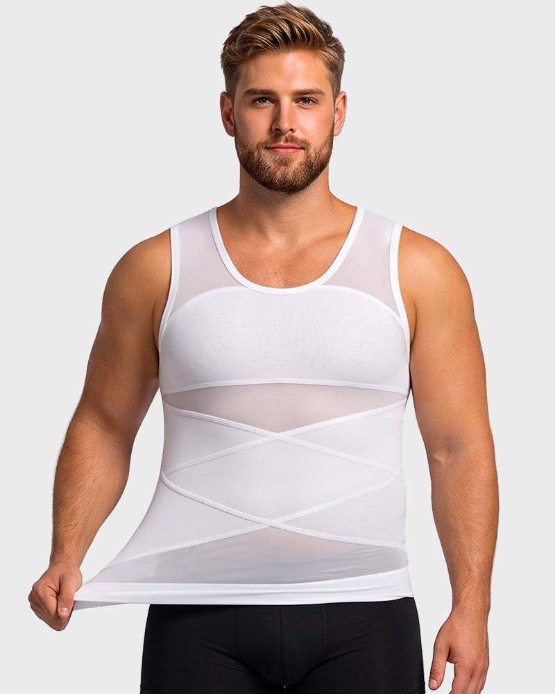 Men's Chest-Smoothing Tummy Control Compression Tank