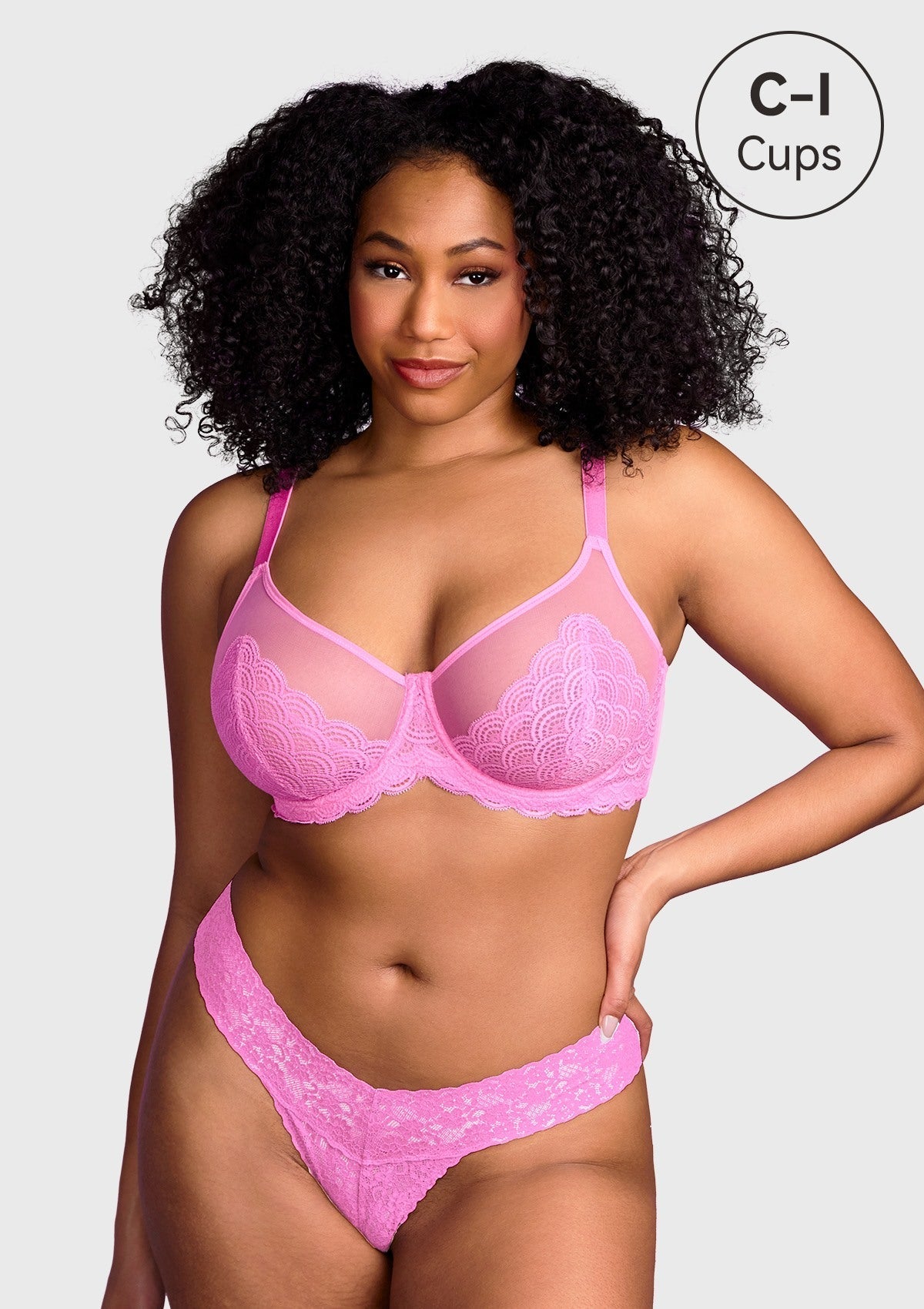 SheCurve®Full Coverage Lace Minimizer Bra - Mermaid-Pink