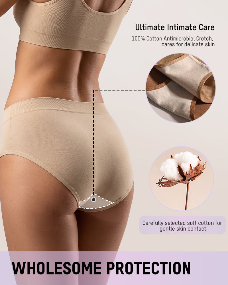 Mid-Rise Full-Coverage Cotton Briefs Multipack