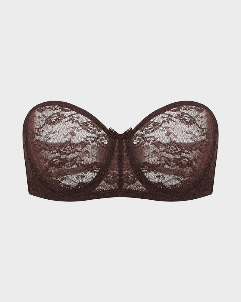 No Slip Strapless Lace Push Up Bra