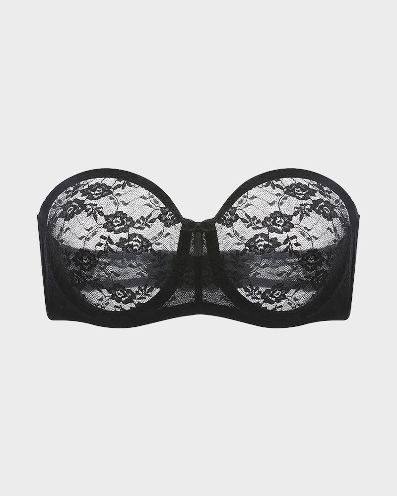 No Slip Strapless Lace Push Up Bra
