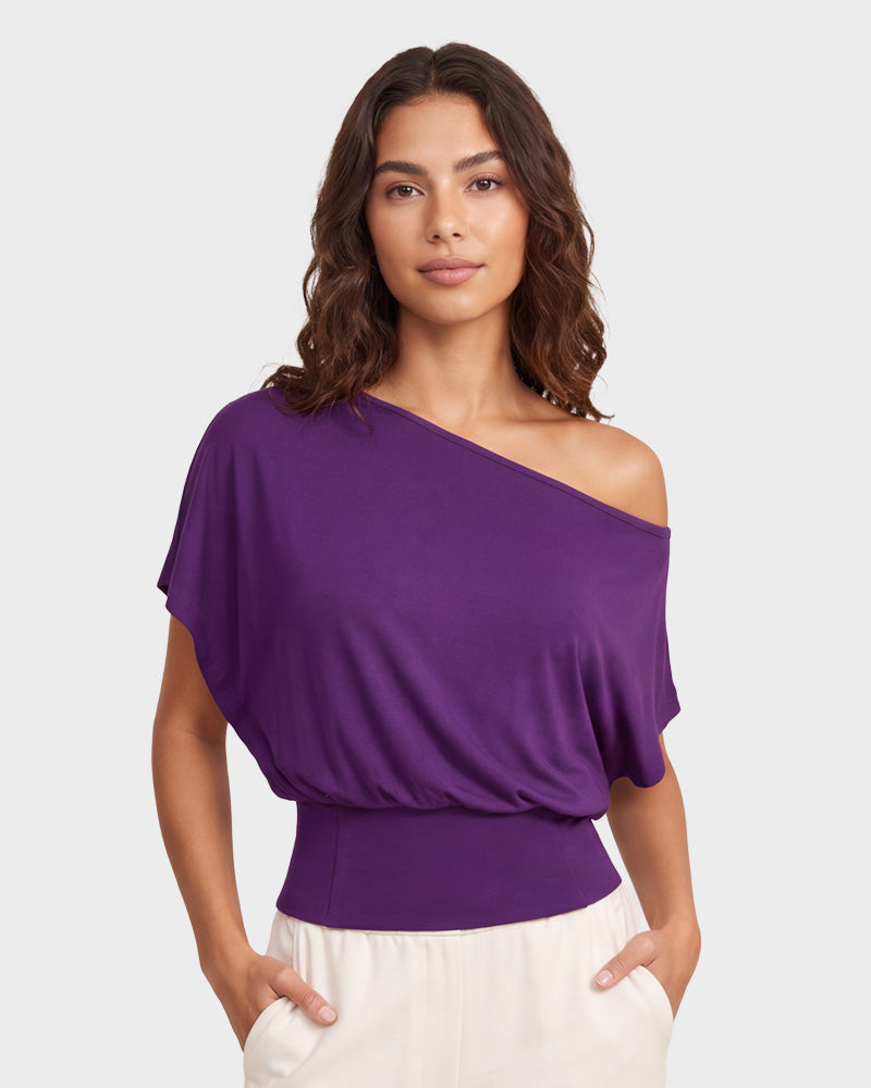 Off-Shoulder Side-Slit Crop Top