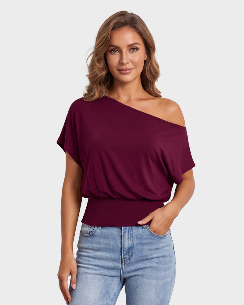 Off-Shoulder Side-Slit Crop Top