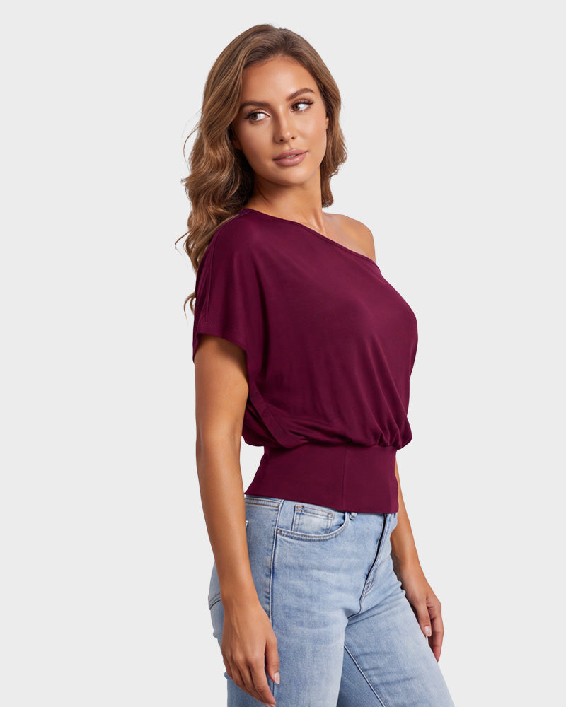 Off-Shoulder Side-Slit Crop Top
