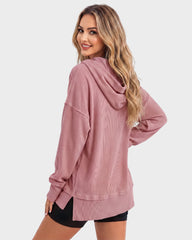 Oversized Collared Ribbed Sweatshirt