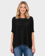 Oversized Ribbed Dolman Sleeve Top