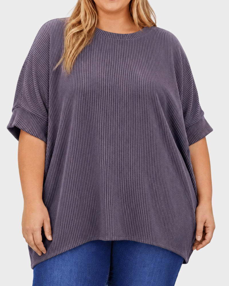 Oversized Ribbed Dolman Sleeve Top