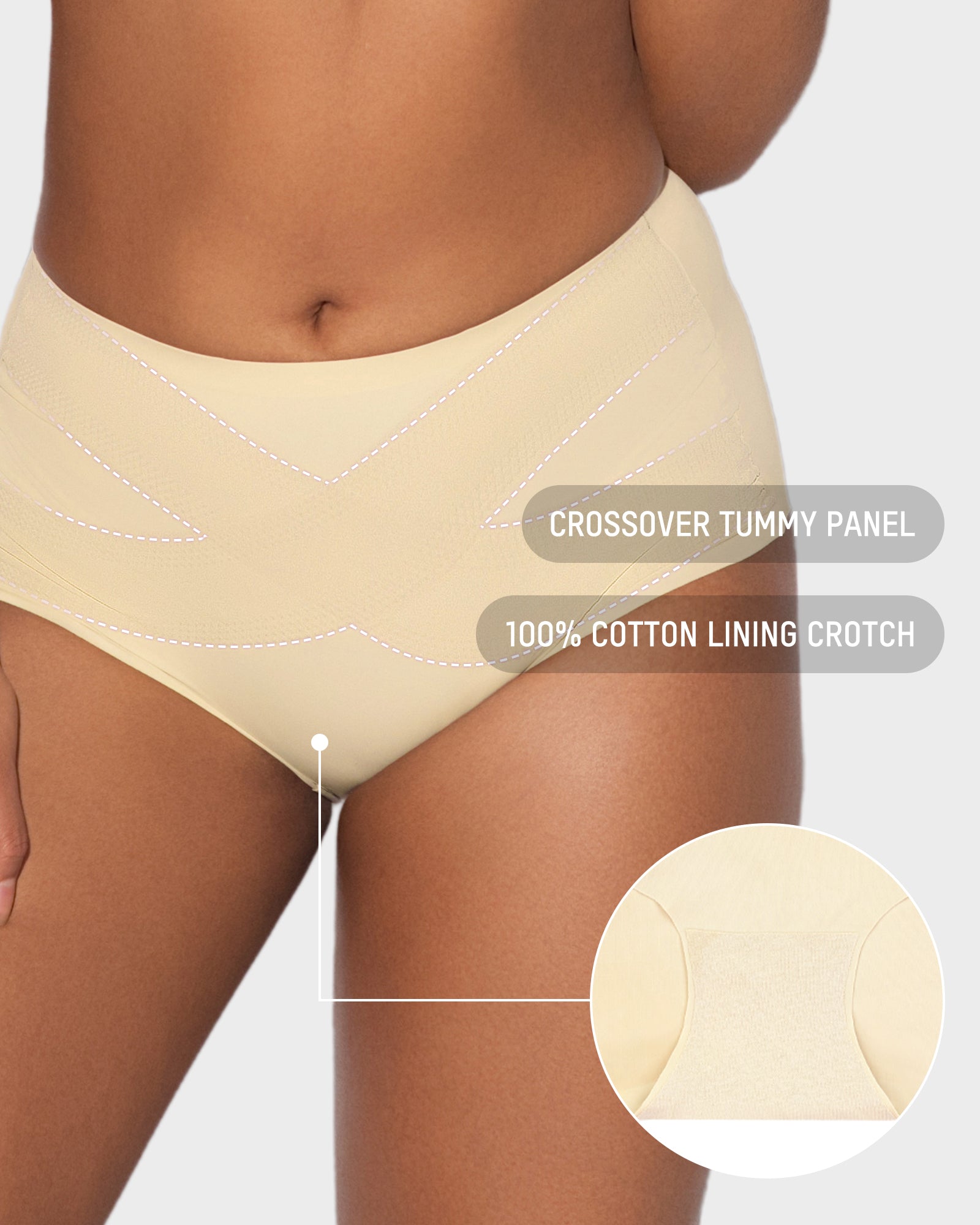 Seamless Tummy Control High-Waist Panties (5 Pack)