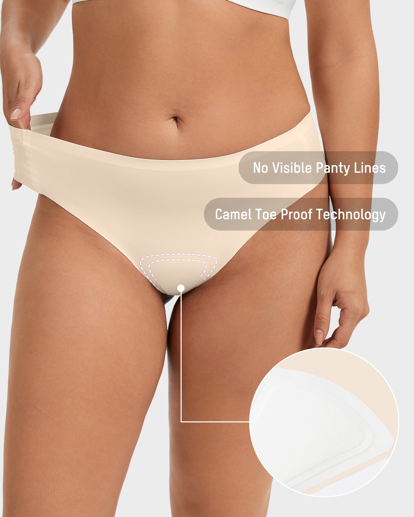 Seamless Invisible Comfort Thongs (5 Pack)