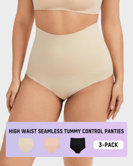 High Waist Seamless Tummy Control Panties (5 Pack)