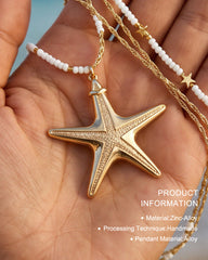 Pearl & Ocean Charm Stackable Necklace