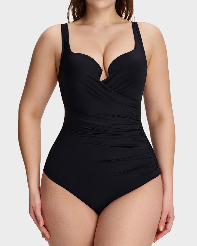 Plunge Underwire Tummy Control One-Piece Swimsuit