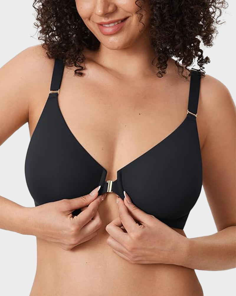 Plus Front Closure Racerback Underwire Bra
