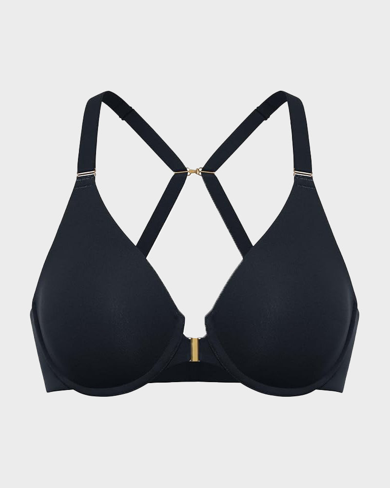 Plus Front Closure Racerback Underwire Bra