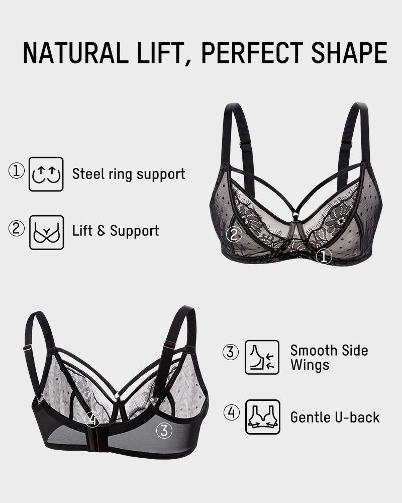 Plus Size Lace Full Coverage Minimizer Bra