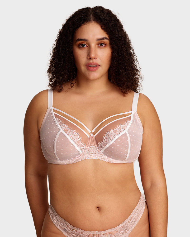 Plus Size Lace Full Coverage Minimizer Bra