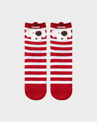 Christmas Cartoon Animal Print Comfort Socks (4 Pack)