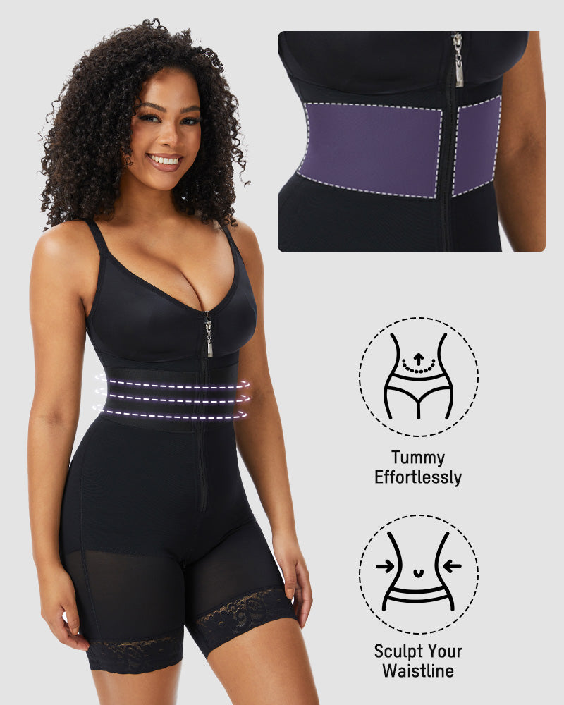 PowerMesh Deep V Bodysuit Shapewear