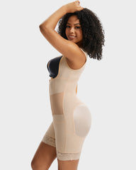 PowerMesh Double-Layer Open Bust Full Body Shaper