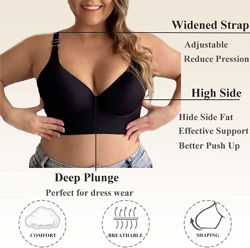 SheCurve®Full-Coverage Back Smoothing Bra-Brown+Beige (2 PACK）