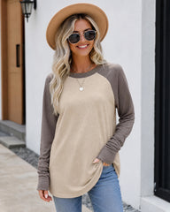 Raglan-Sleeve Longline Top with Thumb Holes
