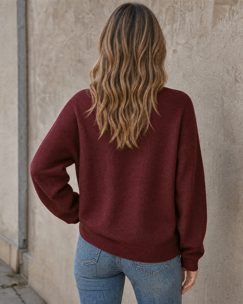 Relaxed Crewneck Knit Sweater