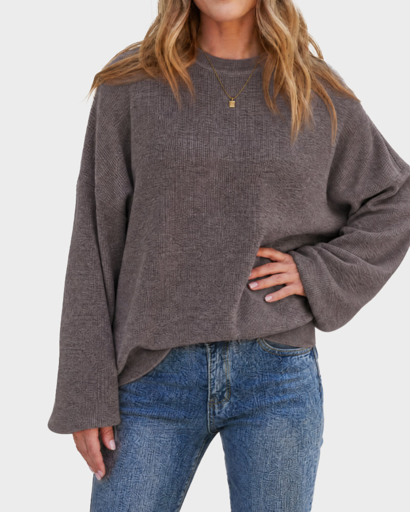 Relaxed Crewneck Knit Sweater